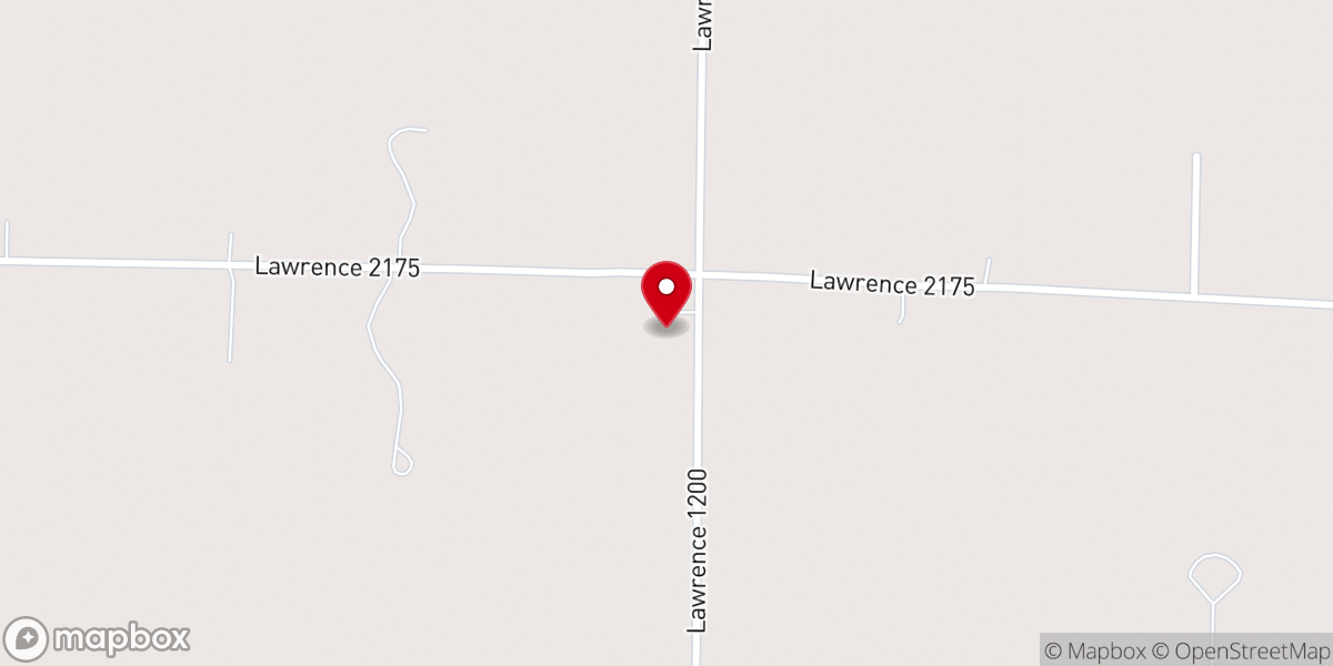 Map showing location of Elm Branch Christian Church