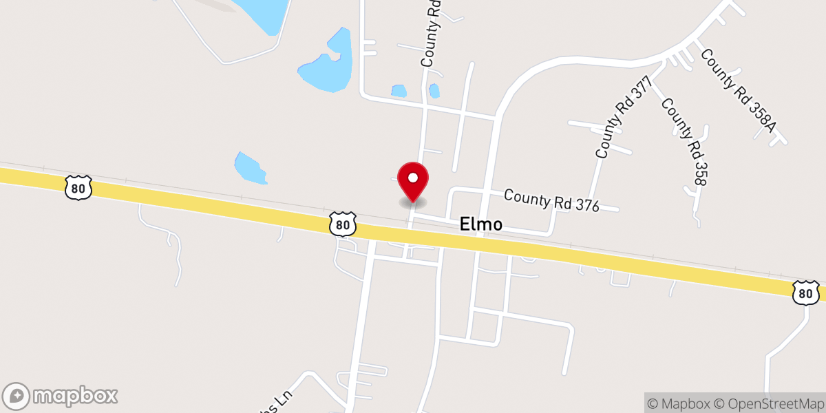 Map showing location of Elmo Community Church