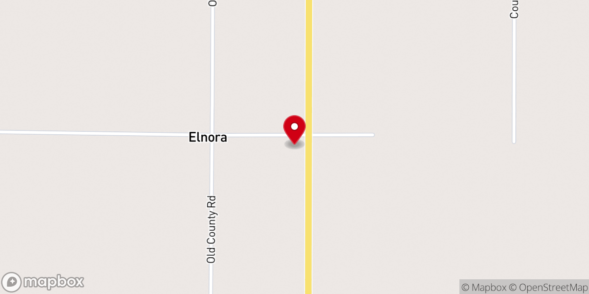 Map showing location of Elnora Freewill Baptist Church