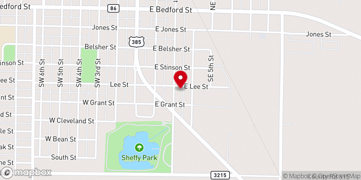 Map showing location of Emanuel Baptist