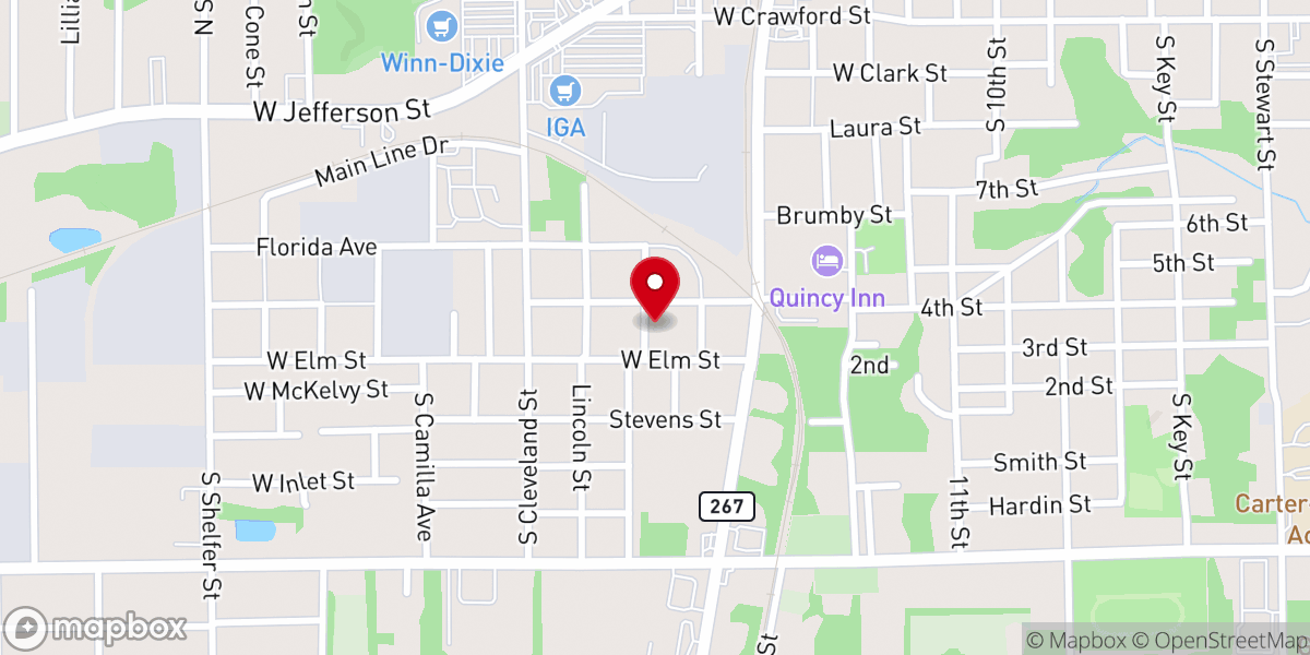 Map showing location of Evangel Temple Church of God