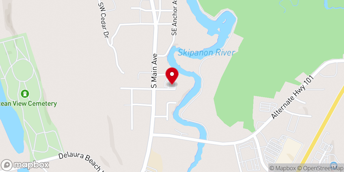 Map showing location of Evergreen Christian Church