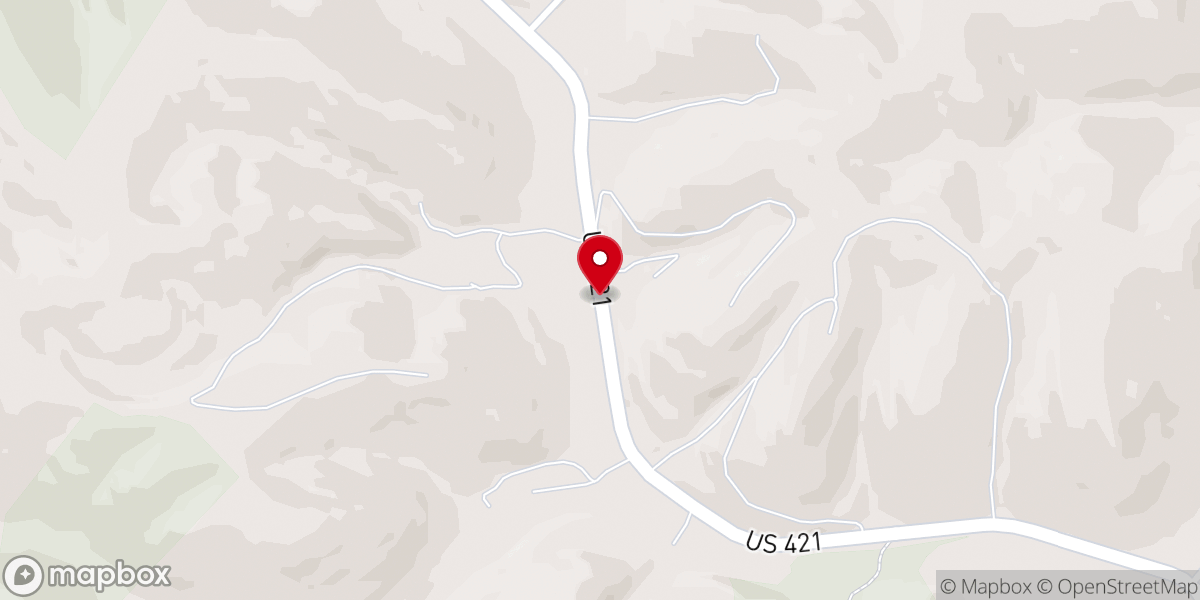 Map showing location of Birch Lick Baptist Church