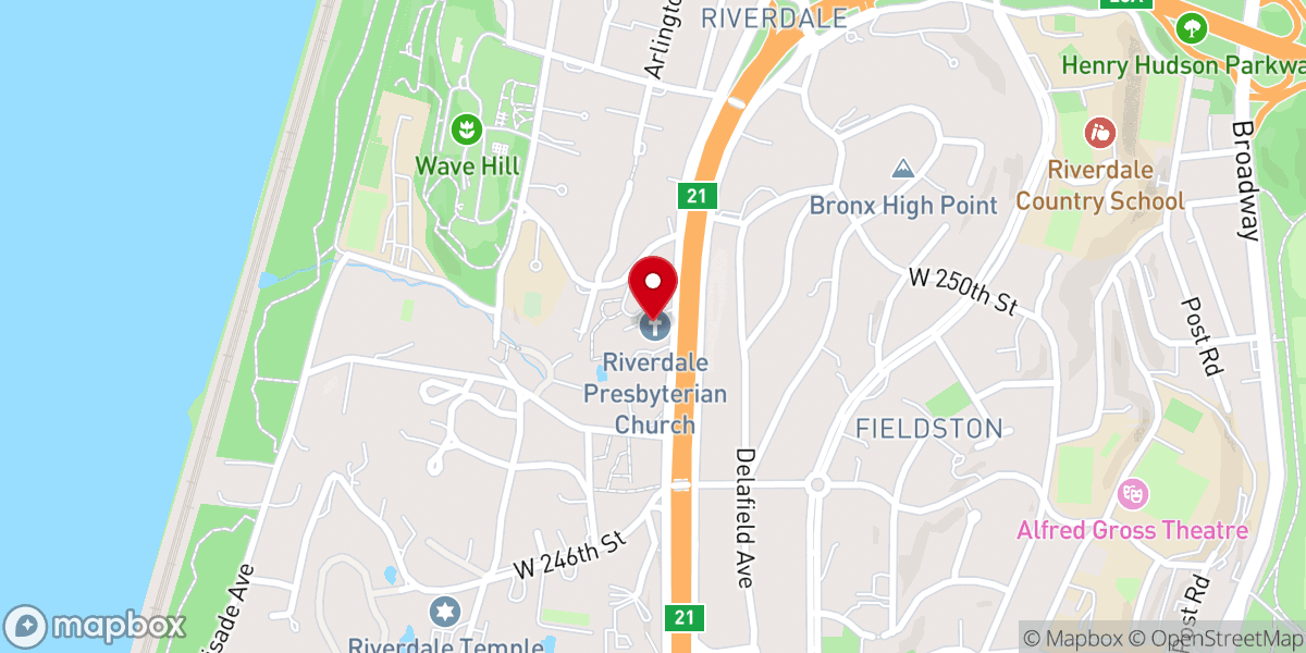 Map showing location of Riverdale Presbyterian Church Nursery School