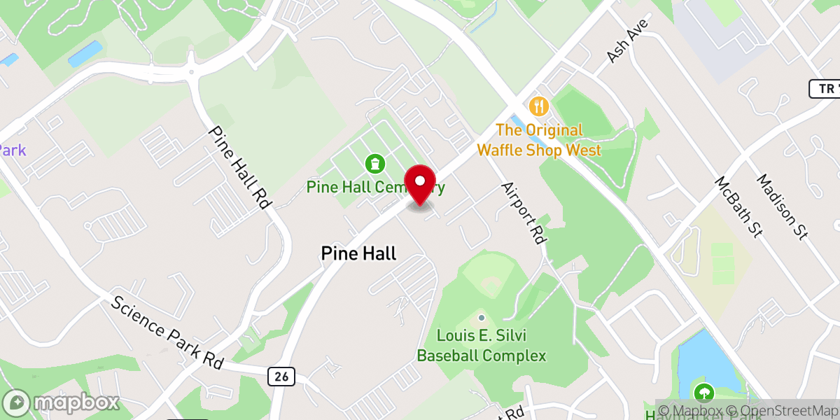 Map showing location of Pine Hall Lutheran Church