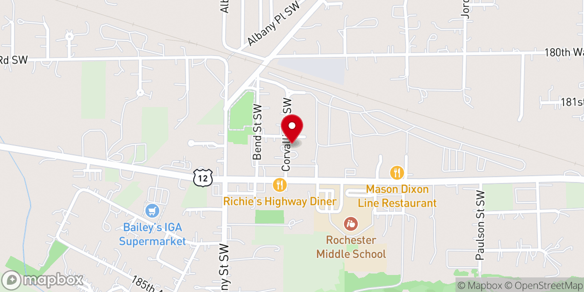 Map showing location of Rochester United Methodist Church