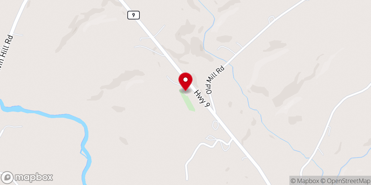 Map showing location of Riverside Freewill Baptist Church