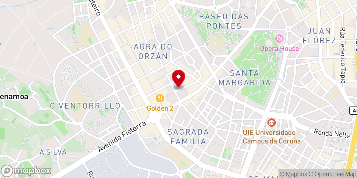 Map showing location of Iglesia Evangélica (A Coruña)