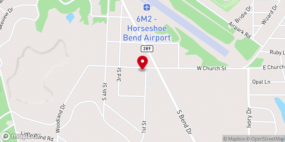 Map showing location of Assembly of God Church