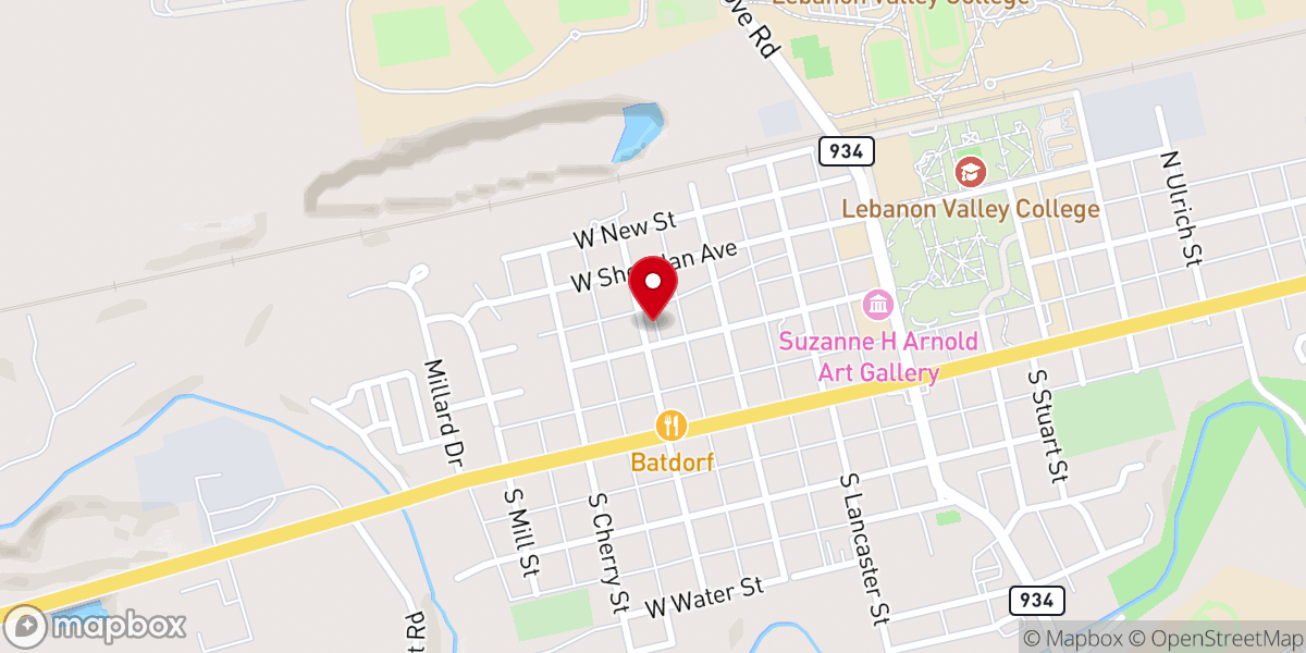 Map showing location of Annville United Christian Church