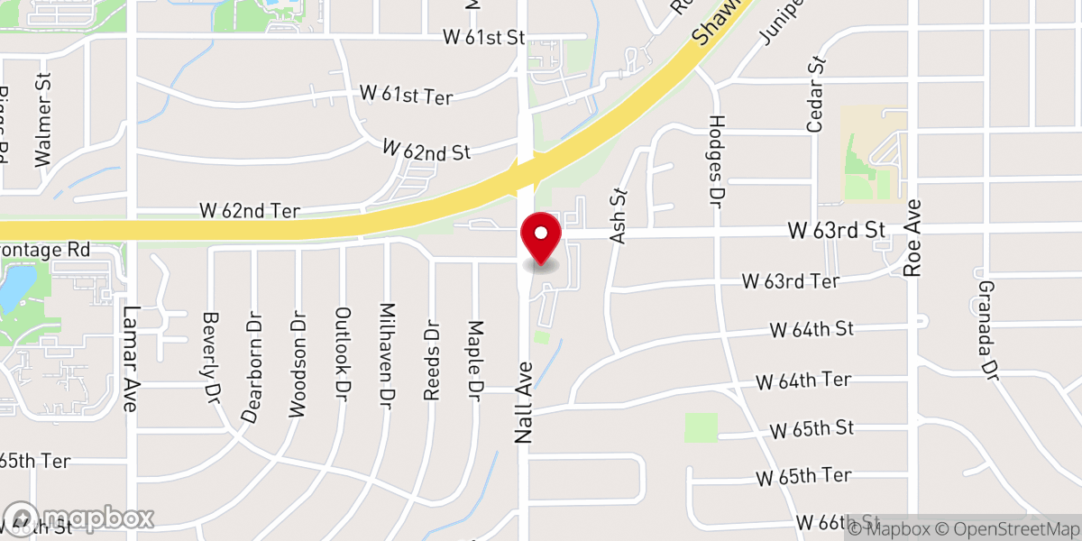 Map showing location of Nall Avenue Church of-Nazarene