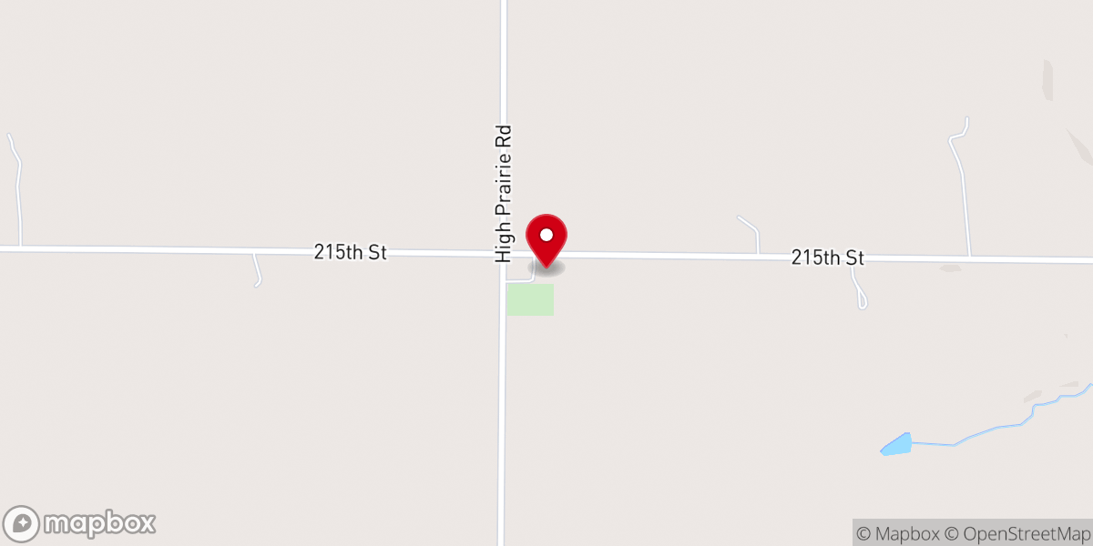 Map showing location of High Prairie United Methodist