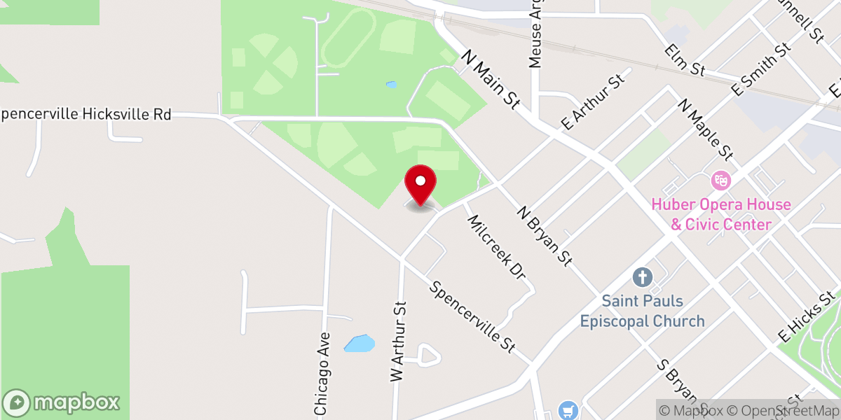 Map showing location of Hicksville Cornerstone Church