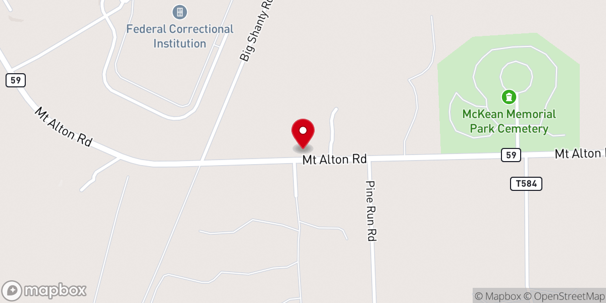 Map showing location of Lafayette Evangelical Christian