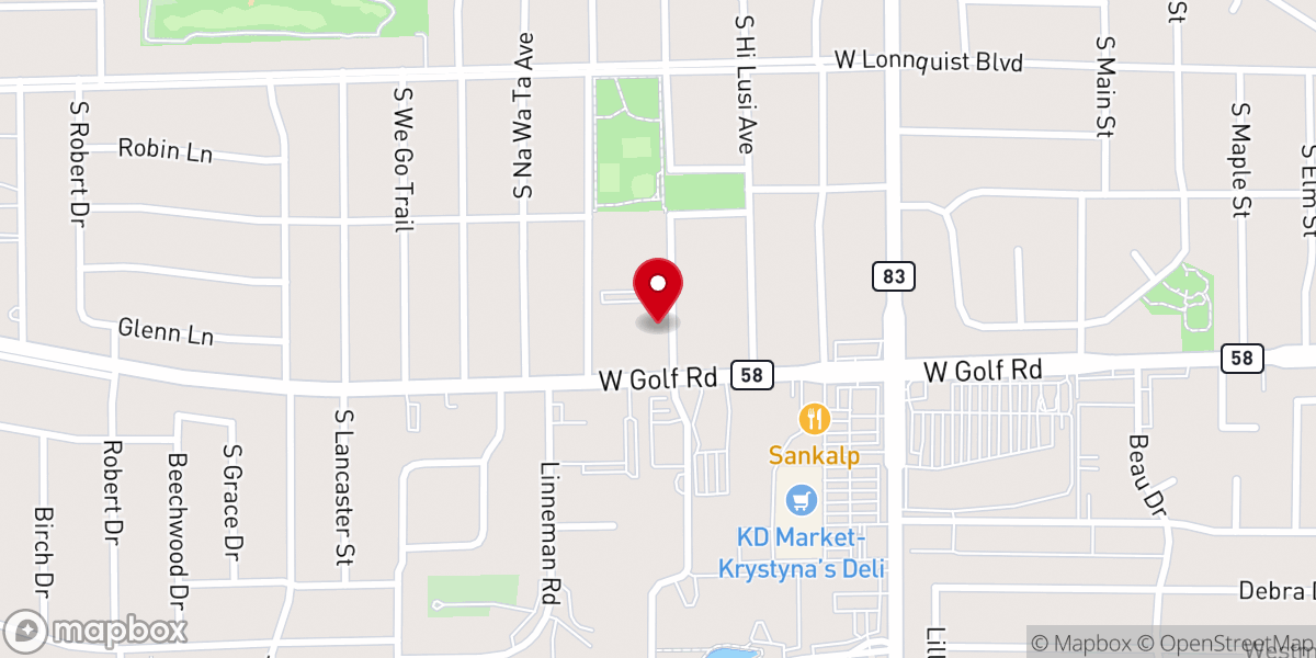 Map showing location of Lutheran Church of Martha & Mary
