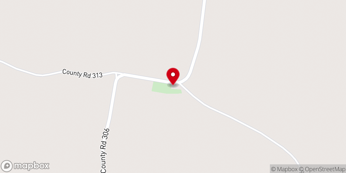 Map showing location of Antioch Primitive Baptist Church