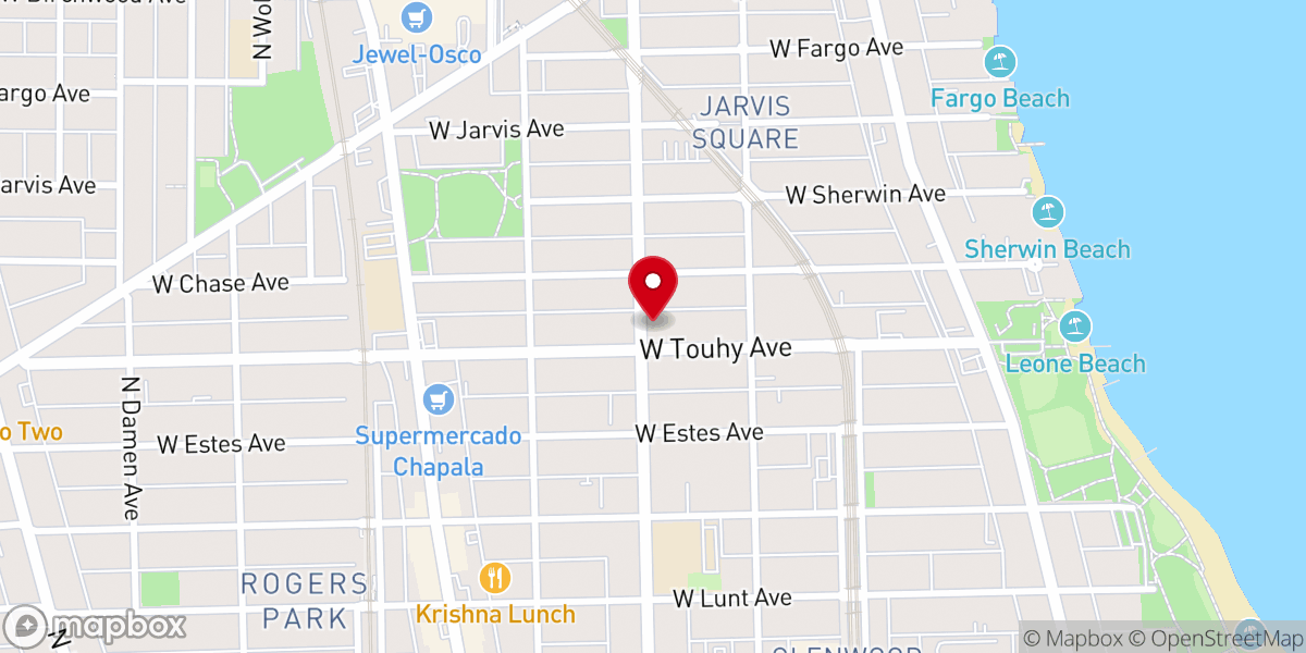Map showing location of Mar Gewargis Cathedral Chicago - Assyrian Church of the East