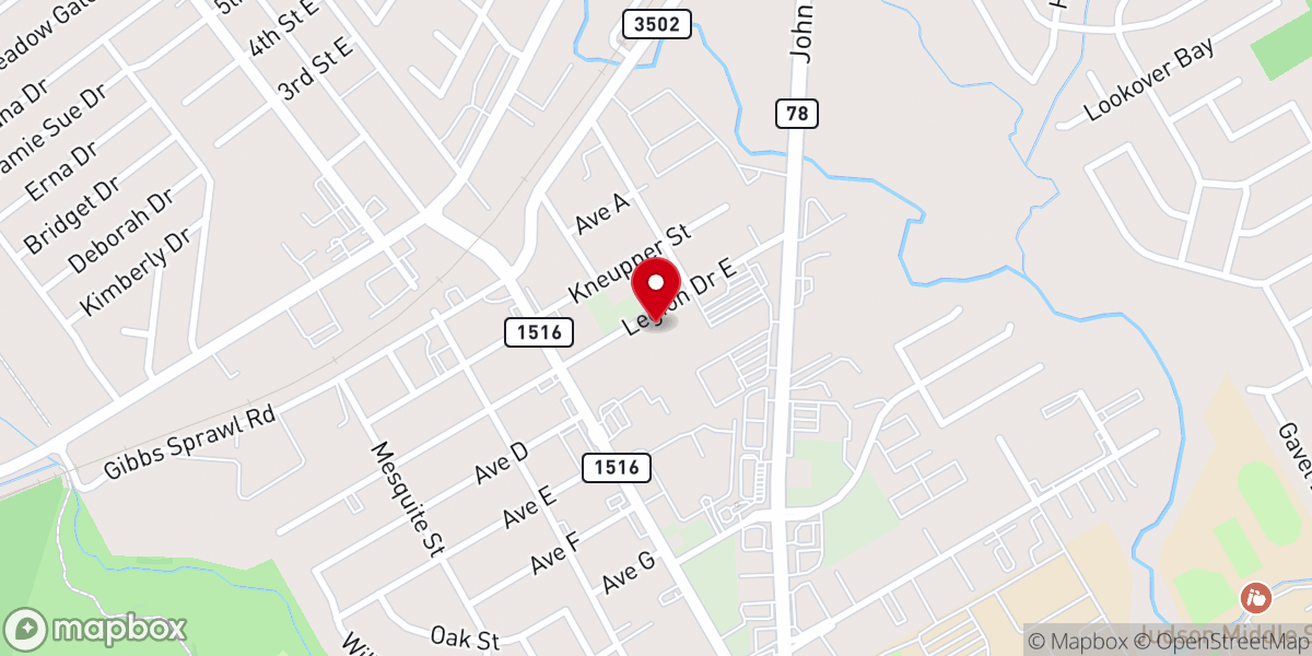 Map showing location of St. Monica Catholic Church Stations of the Cross