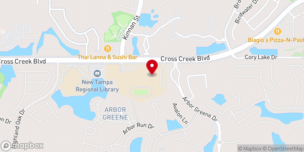 Map showing location of City of God Church Tampa