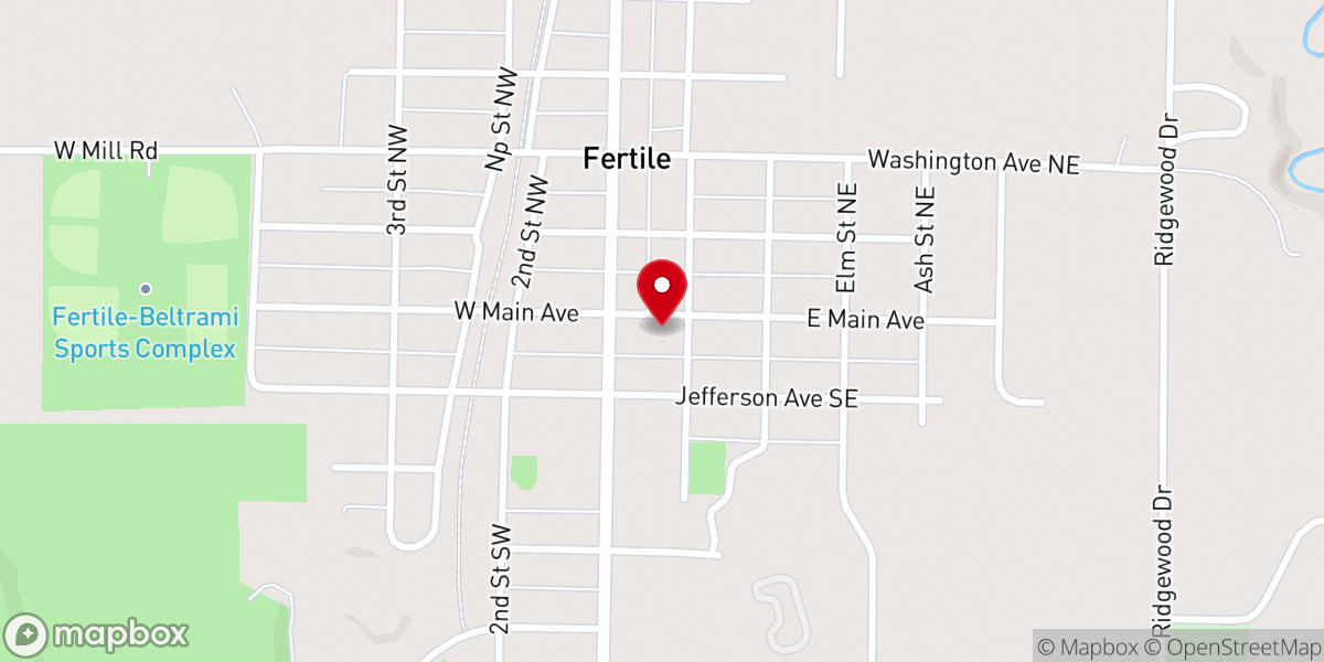Map showing location of Fertile Fire Department
