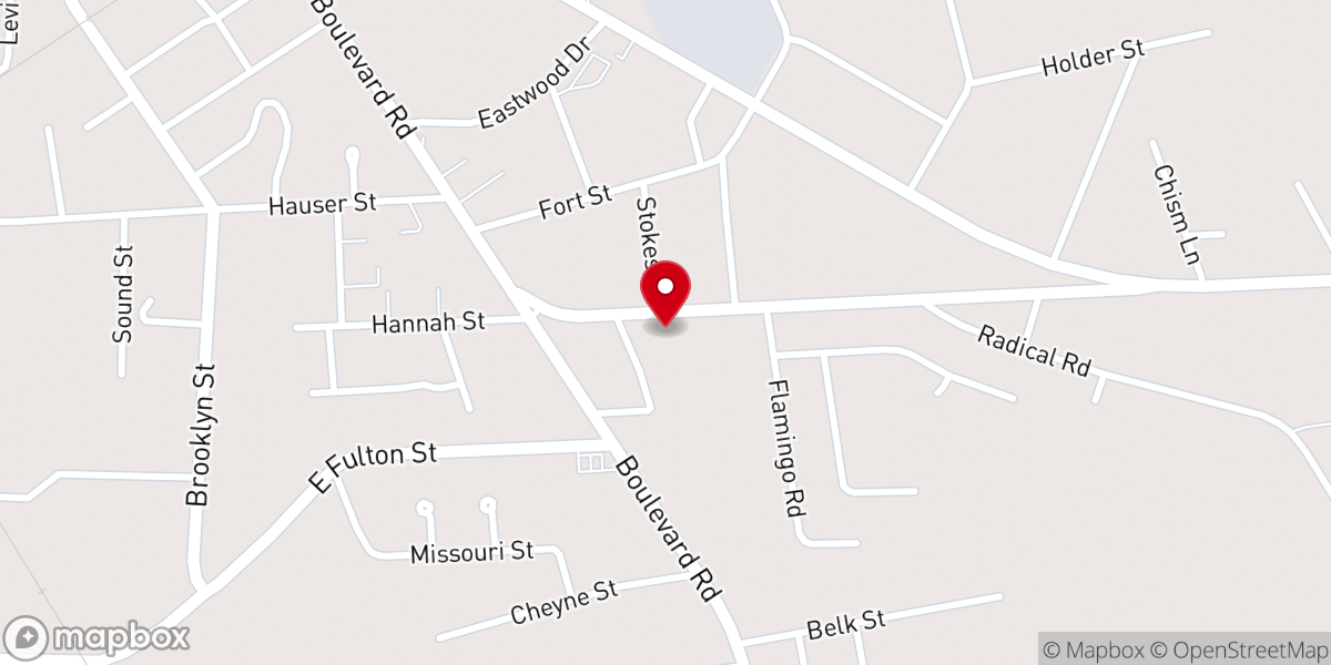 Map showing location of First United Pentecostal Church