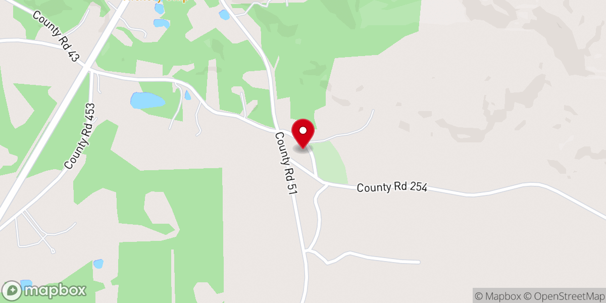 Map showing location of Mountain Springs Methodist Church
