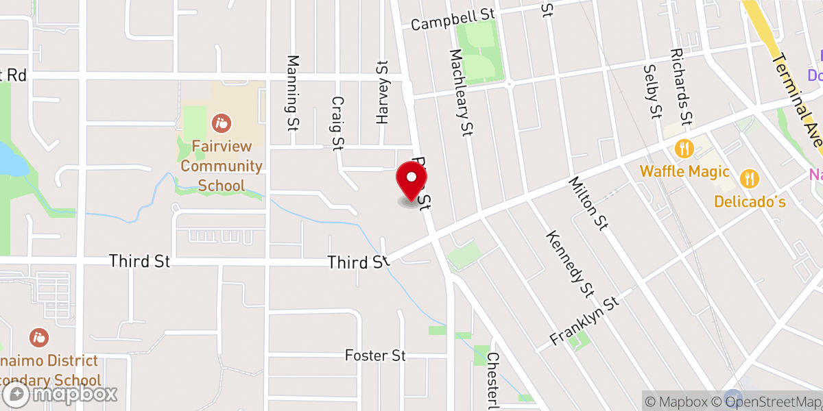 Map showing location of Nanaimo Foodshare Society