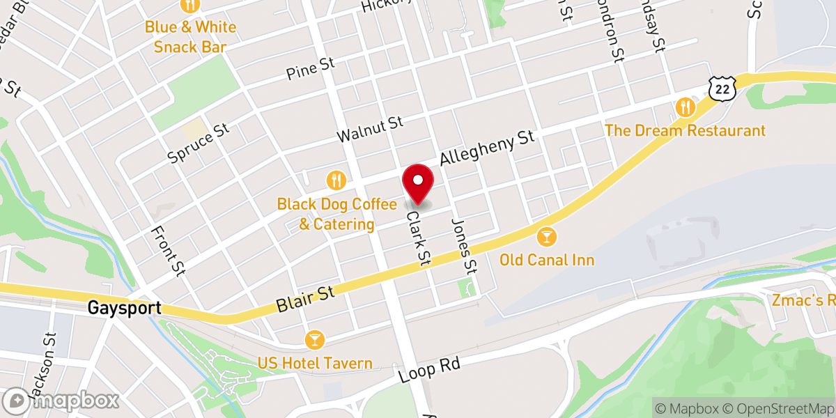 Map showing location of St. Mary Roman Catholic Church