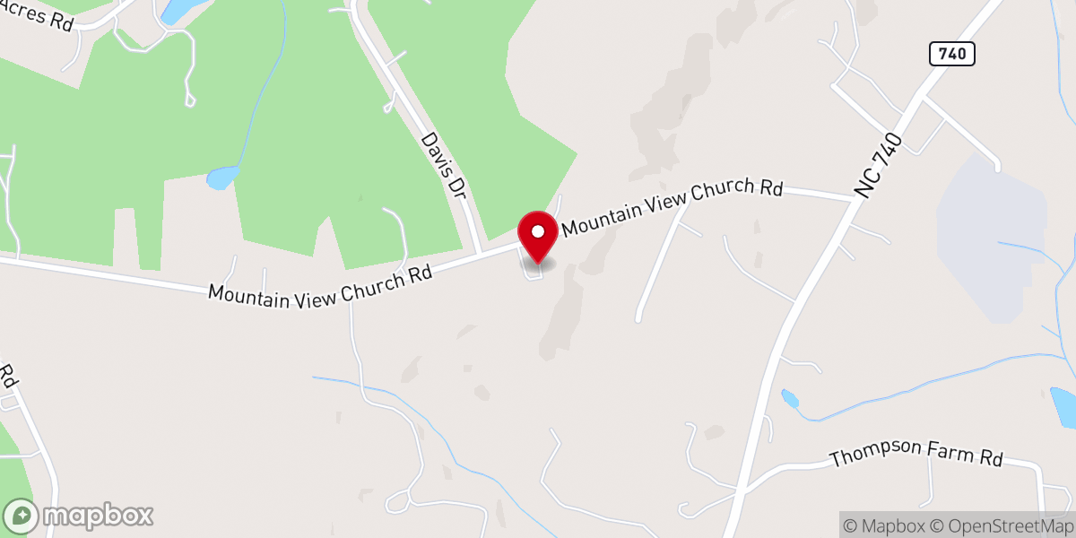Map showing location of Mountain View Baptist Church