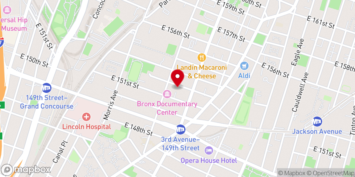 Map showing location of Melrose Mott Haven Senior Citizen