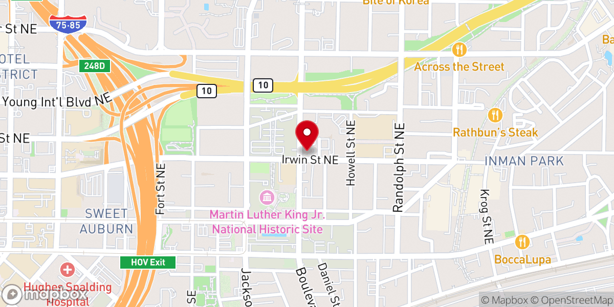 Map showing location of Mt. Zion Second Baptist Church