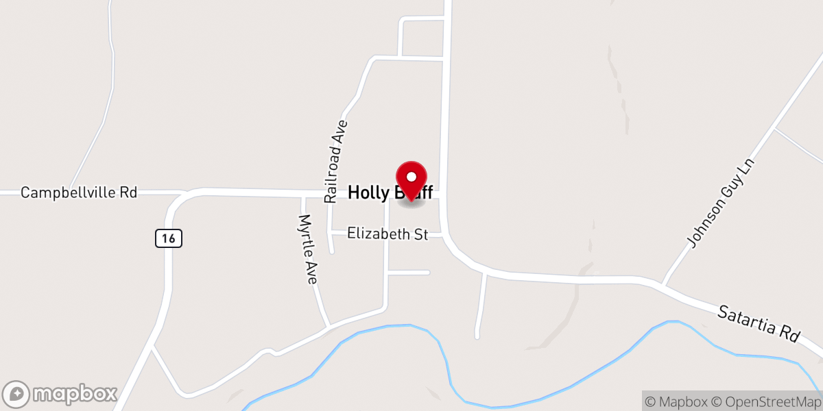 Map showing location of Holly Bluff