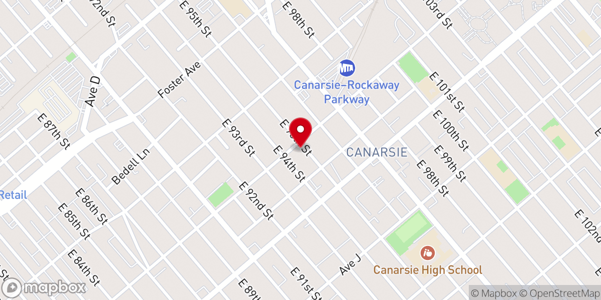 Map showing location of Cong. Ahavath Achim Anshei Canarsie