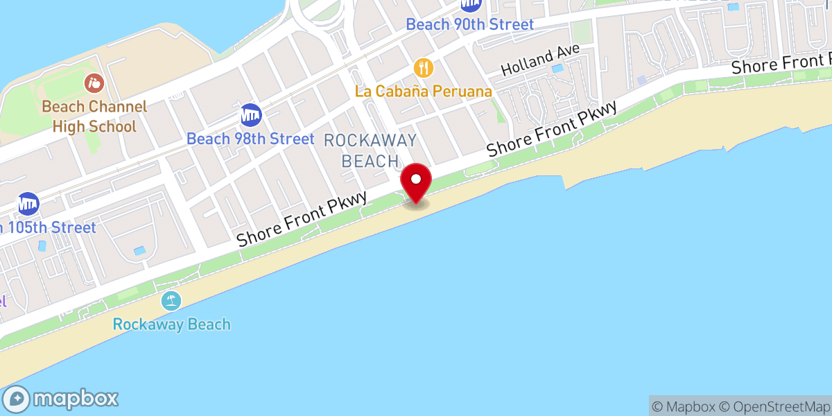 Map showing location of Rockaway Beach