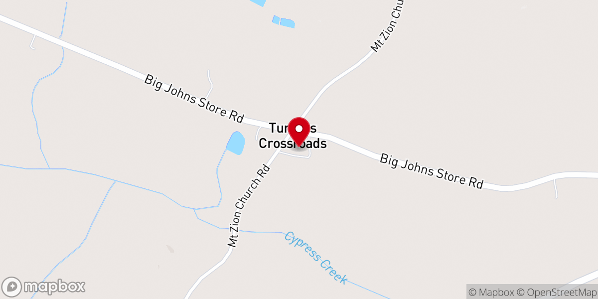 Map showing location of Mt Zion Baptist Church