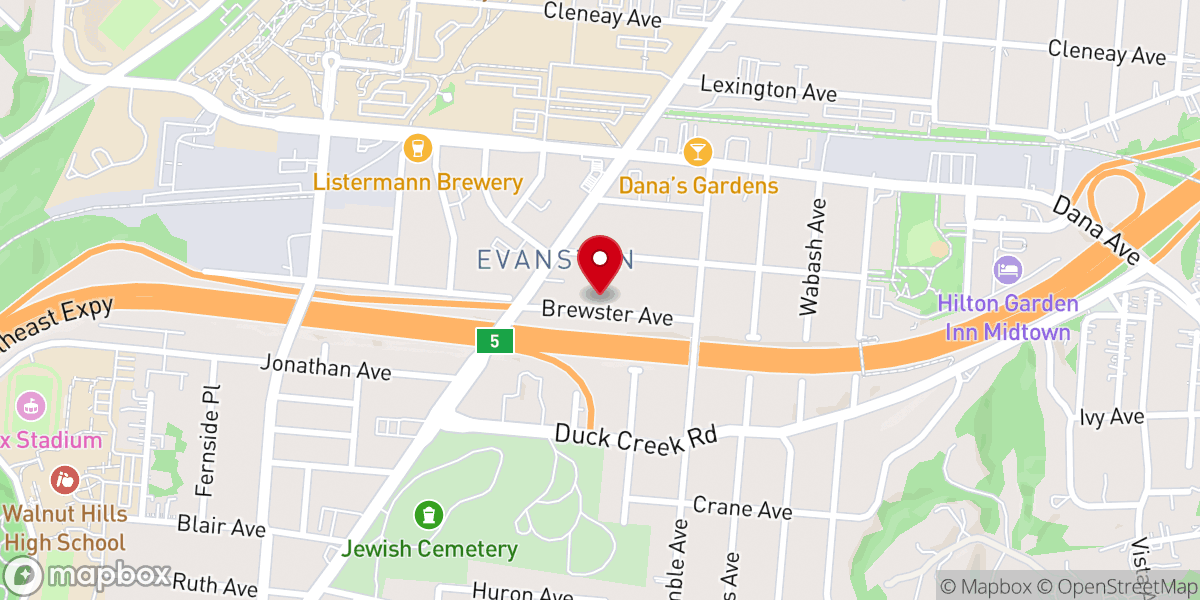 Map showing location of Philippian Baptist Church