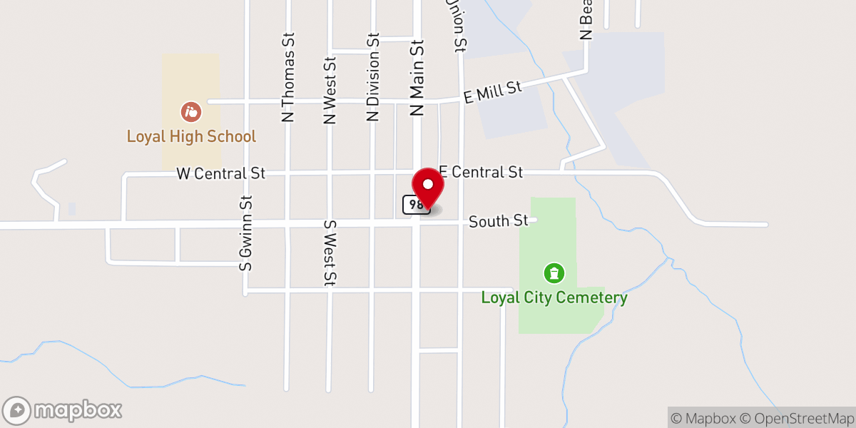 Map showing location of Loyal York Center United Methodist