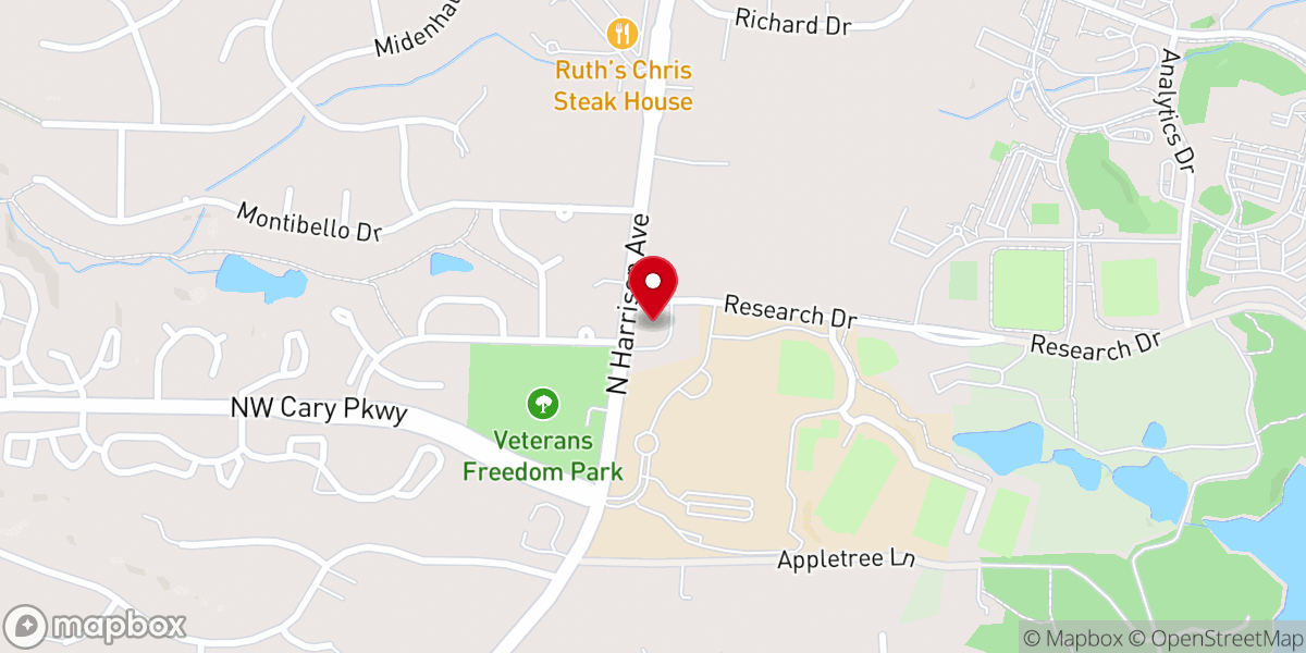 Map showing location of Reedy Creek Baptist Church