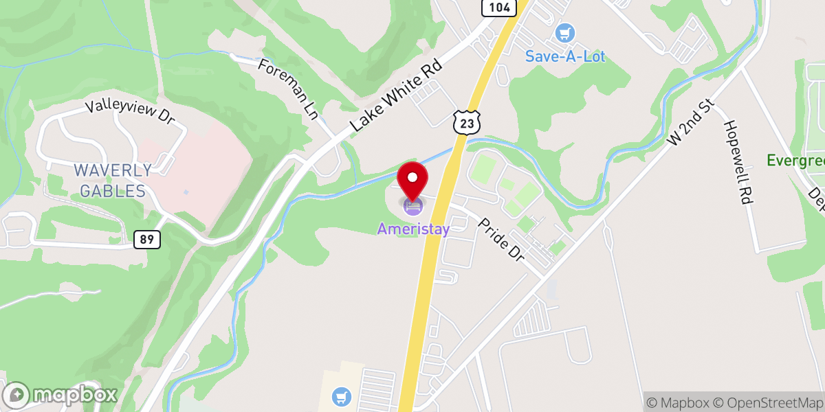 Map showing location of Ameristay Inn & Suites