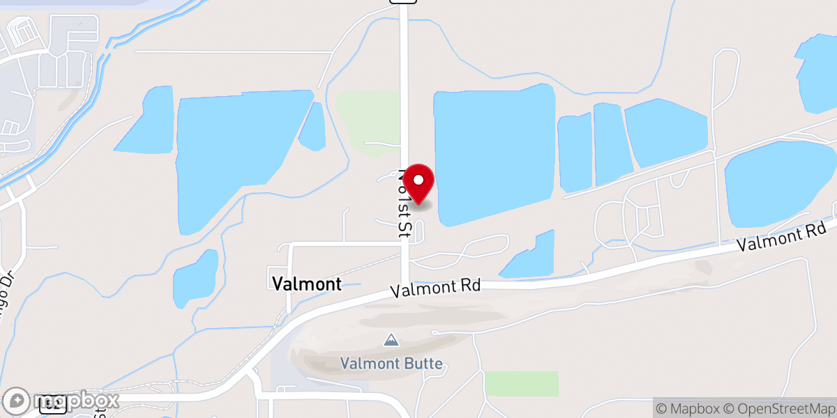 Map showing location of Valmont Community Presbyterian Church