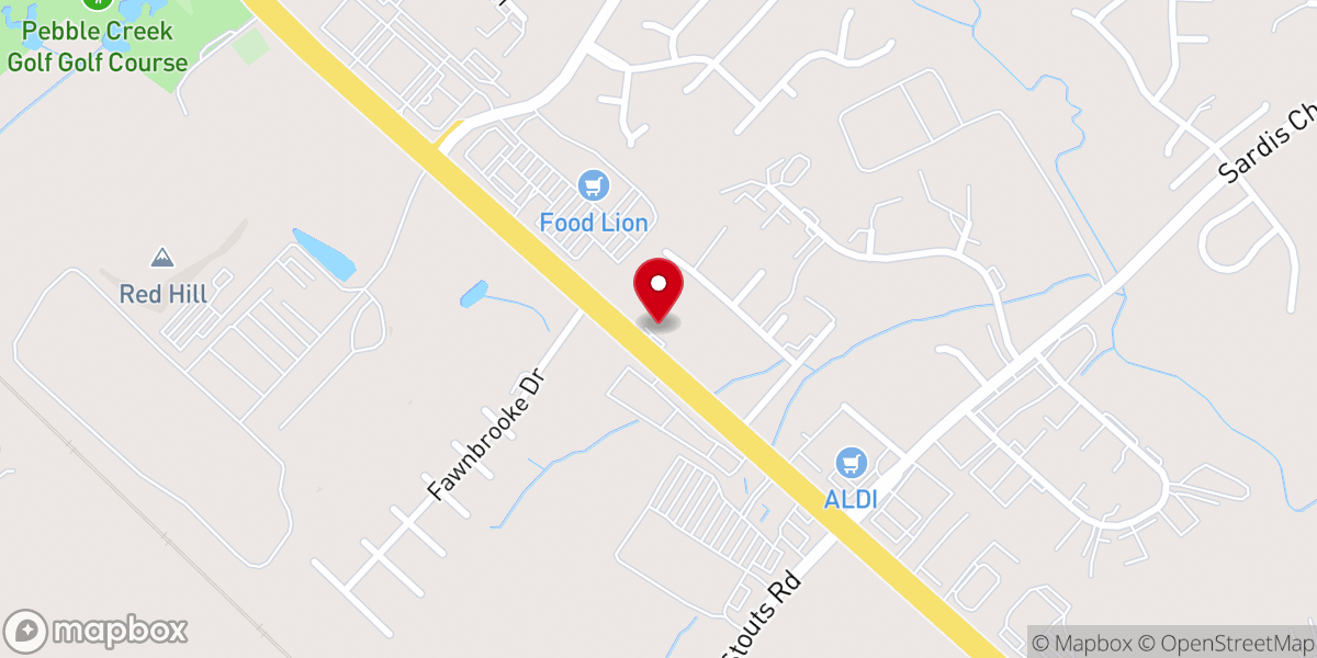 Map showing location of Greater Harvest Church