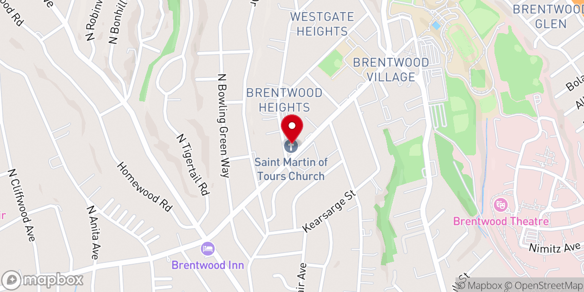 Map showing location of St. Martin of Tours Catholic Church
