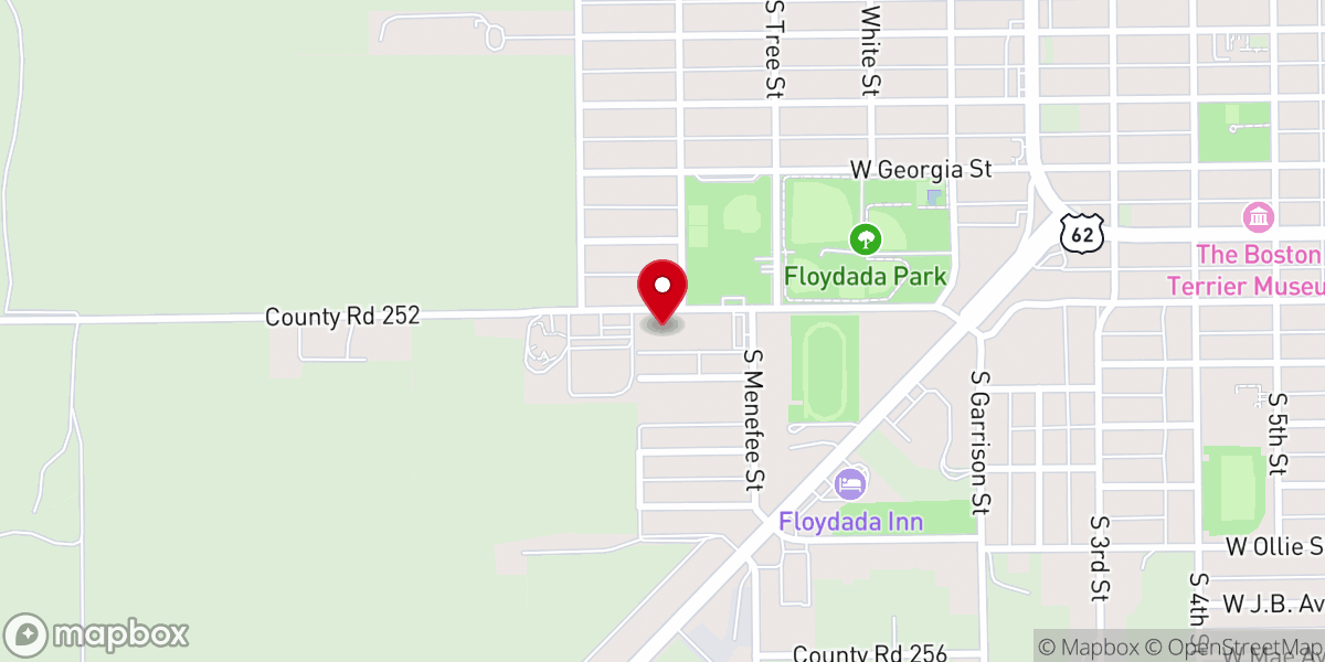 Map showing location of Primitive Baptist Church