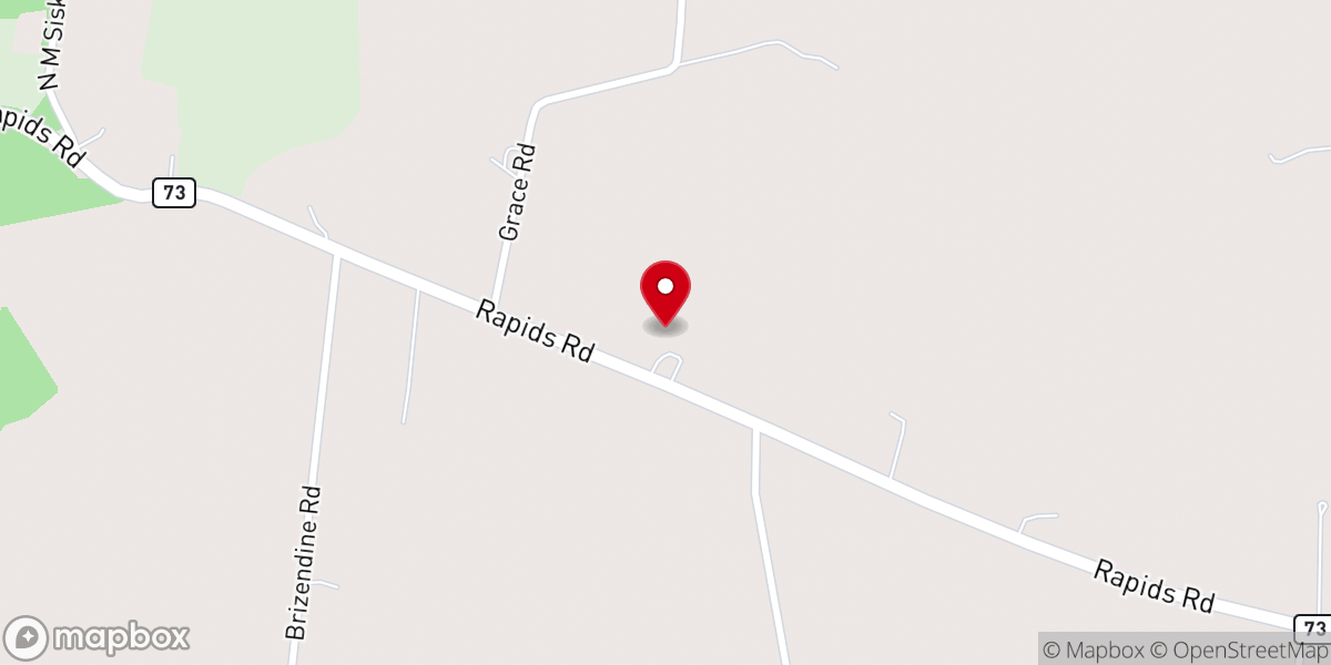 Map showing location of Cedar Grove Church