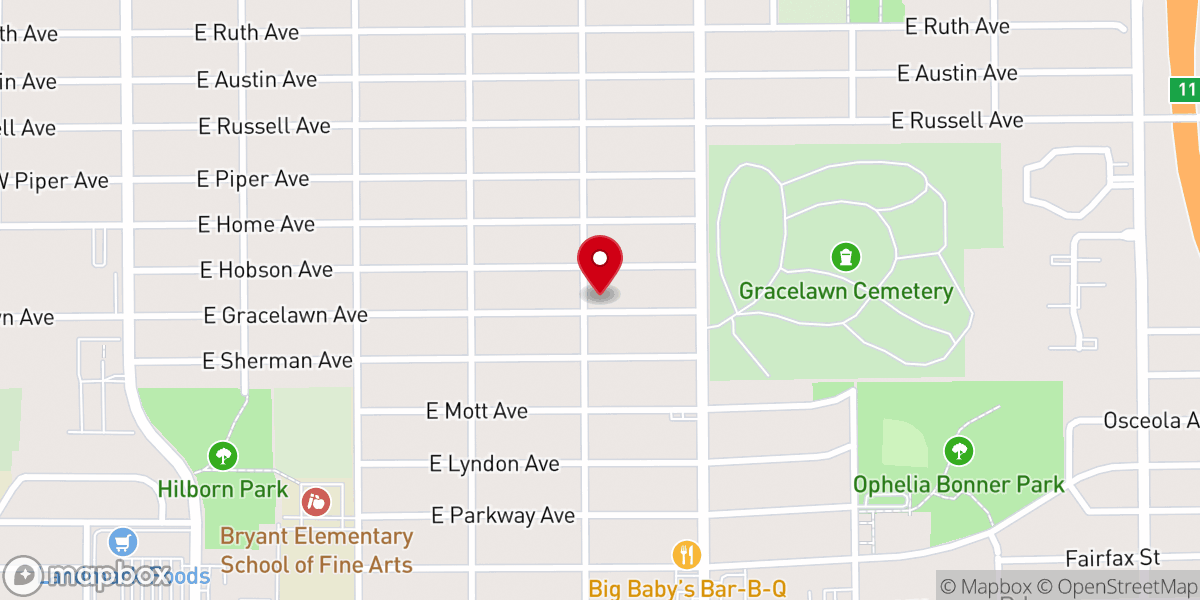 Map showing location of First New Life Baptist Church
