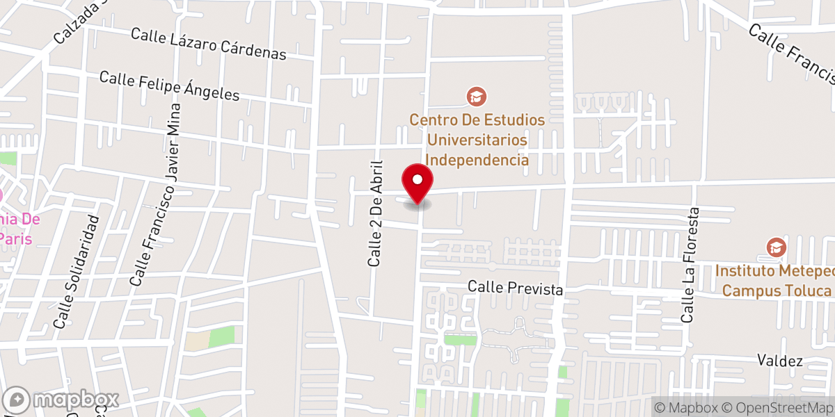 Map showing location of Iglesia Bautista Sinaí