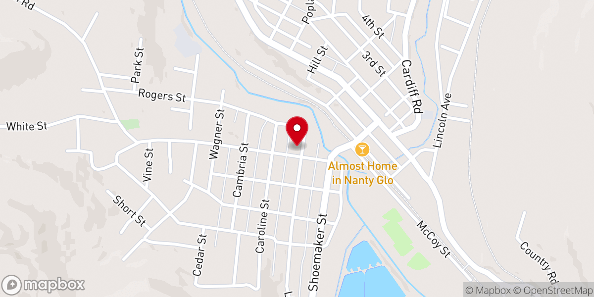 Map showing location of Nanty Glo Methodist Church