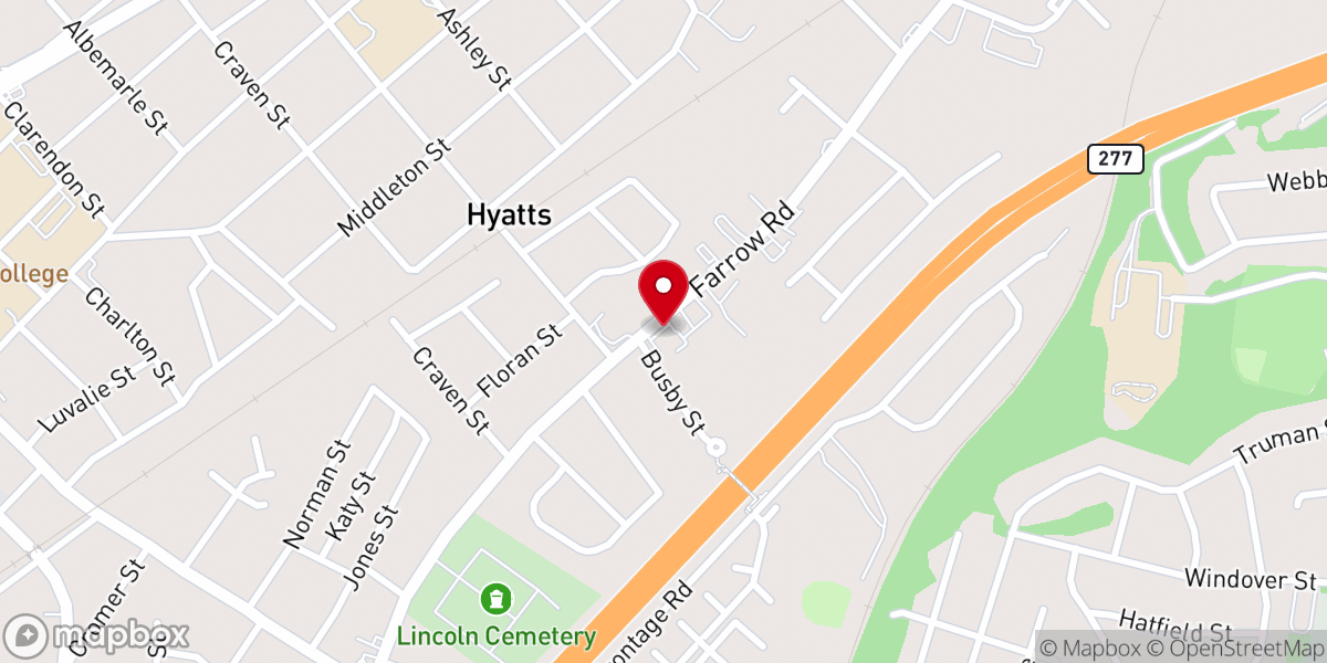 Map showing location of Greater St Luke Baptist Church