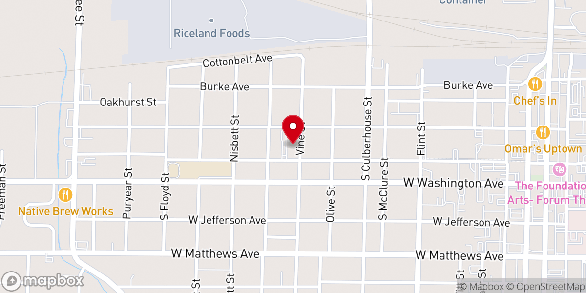 Map showing location of Huntington Church