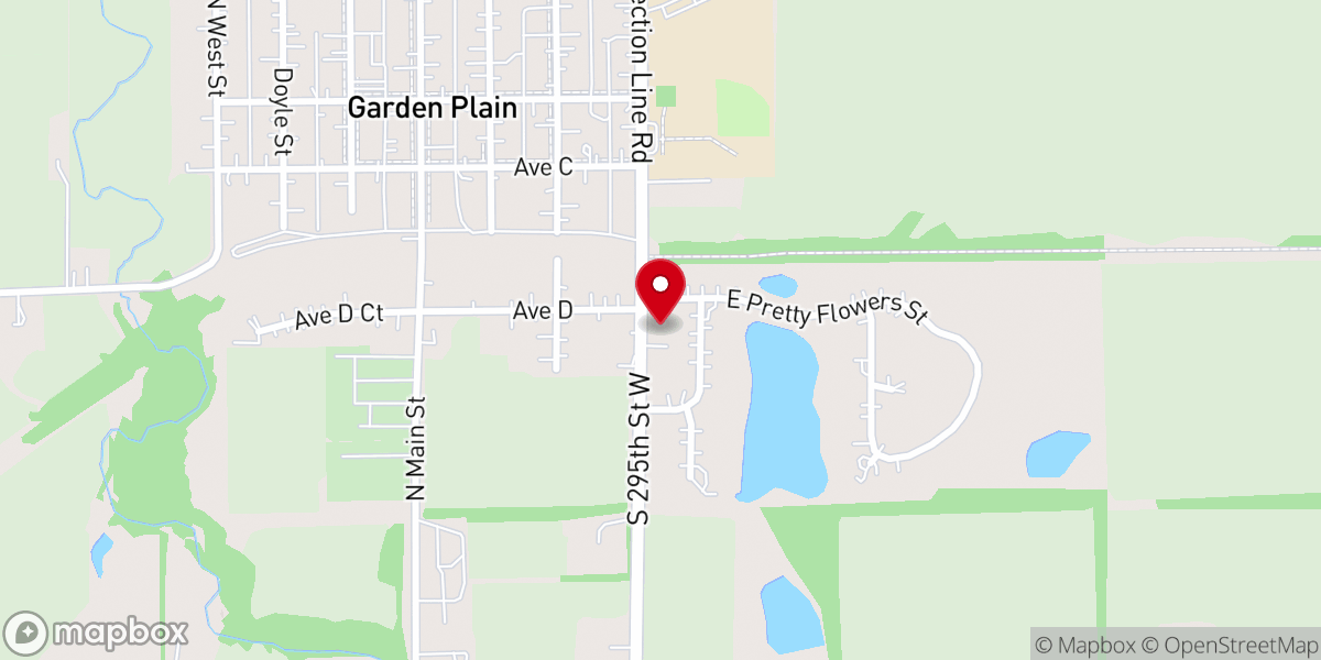 Map showing location of Garden Plain Community Church